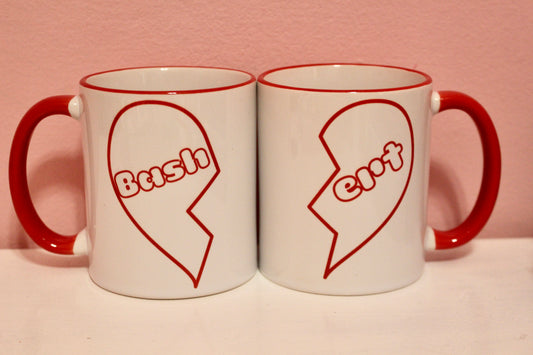 Bashert red handle mug set