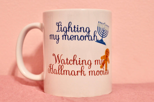 Lighting Menorah Hallmark Movie mug