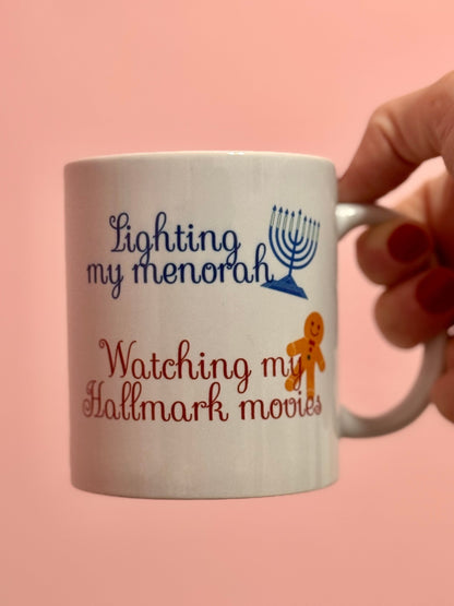 Lighting Menorah Hallmark Movie mug