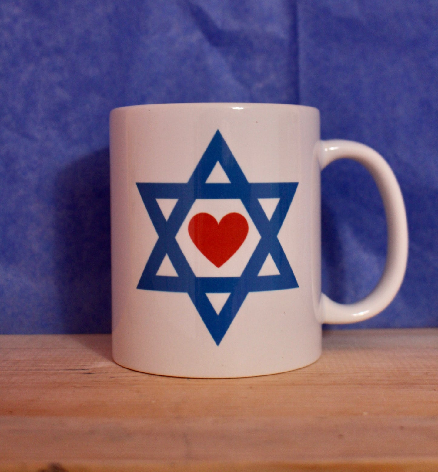 Jewish Star Heart mug **all profits donated**