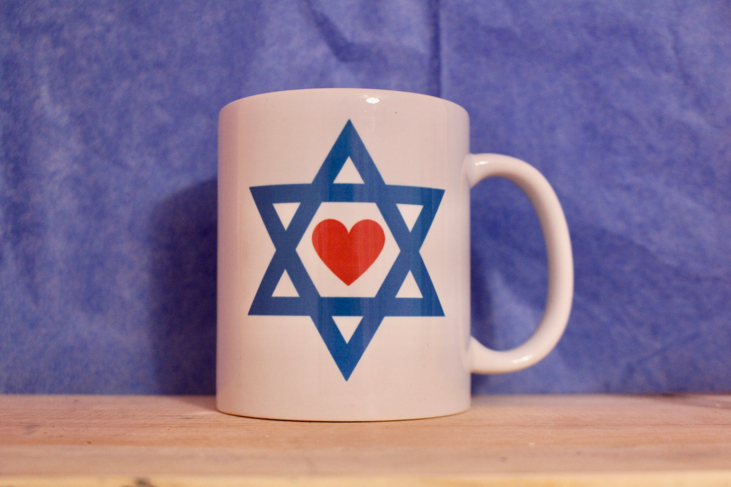 Jewish Star Heart mug **all profits donated**